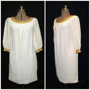 VTG 60's Frost Bros. Ivory Heavy Crepe Shift M/L